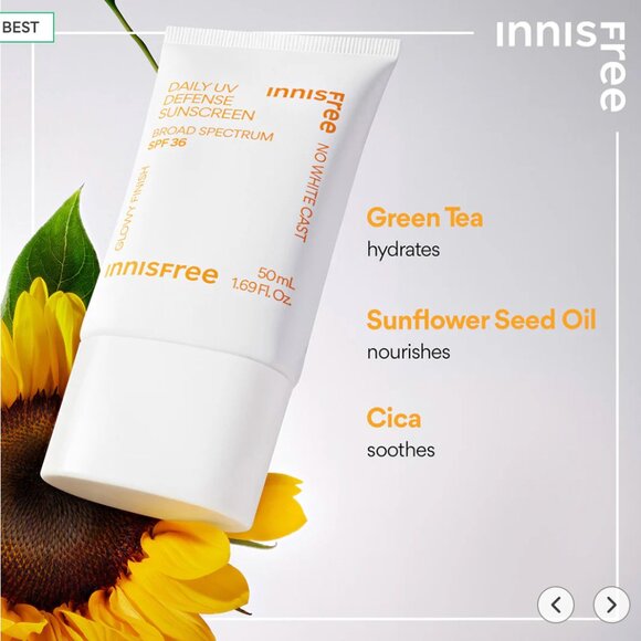 Innisfree Daily UV Defense Sunscreen Broad Spectrum SPF 36 - Picture 4 of 5